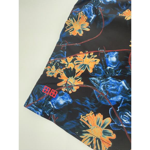 Ksubi Black Hyperflower Floral Drawstring Boardshort Swim Trunks Size S - Picture 5 of 8